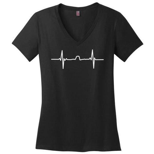 PRINI Bluefin Tuna Heartbeat EKG Pulseline Deep Sea Fishing Tshirt Black Medium, Women's