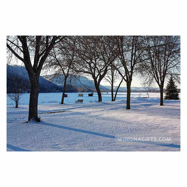 Ice Fishing at East Lake Winona Minnesota - Art Print